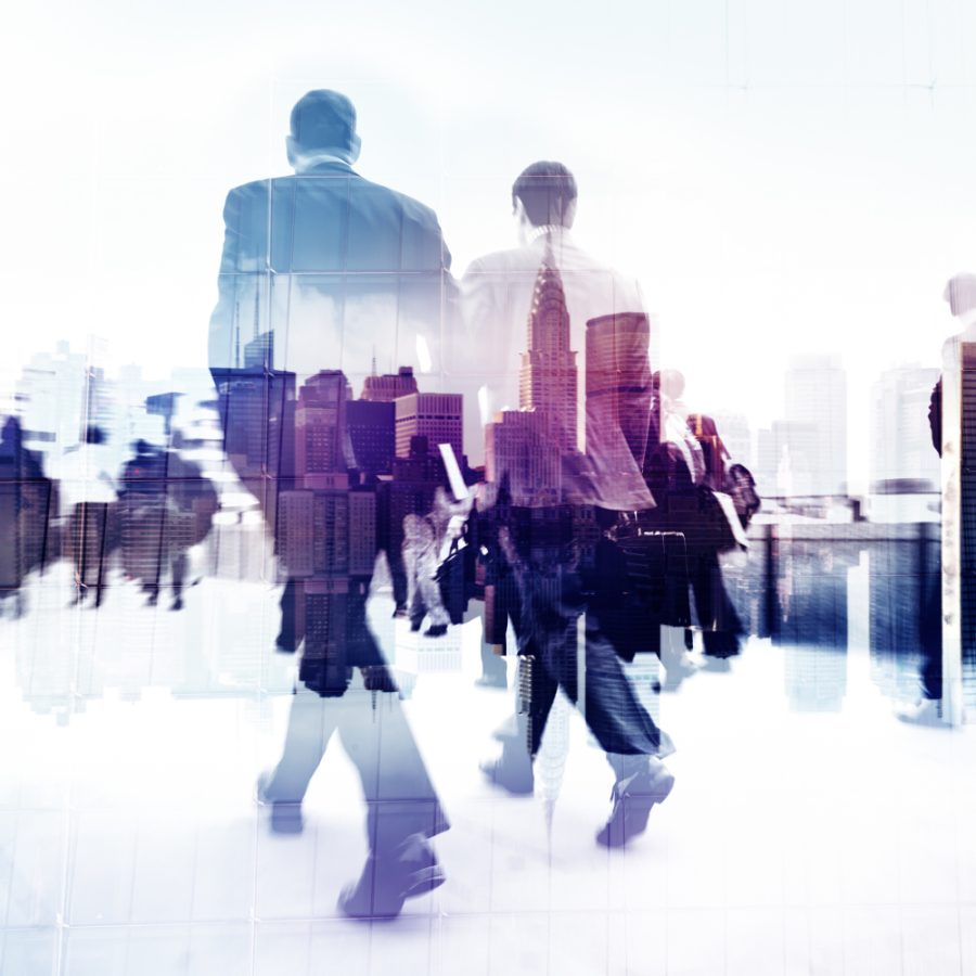 Business People Rush Hour Walking Commuting City Concept
